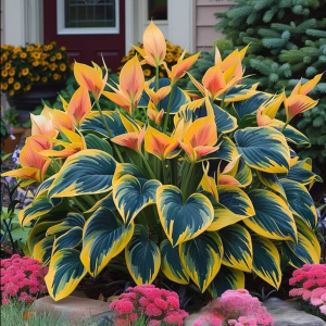 Хоста Флейм Данс купить по цене от 650р. в интернет-магазине «Посадика» с доставкой почтой в в Хотьковое и по всей России – [изображение №1].